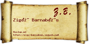 Zigó Barnabás névjegykártya