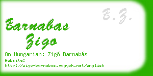 barnabas zigo business card